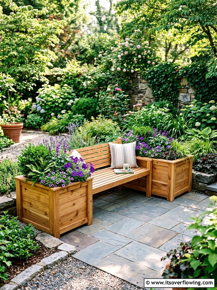 Planter Box Bench - 25 backyard ideas with built in seating