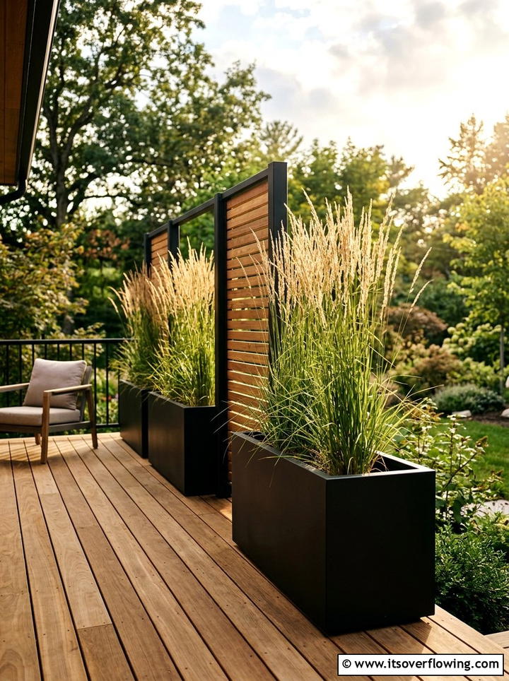 Planter Boxes With Tall Grass - 25 front porch ideas with privacy screens