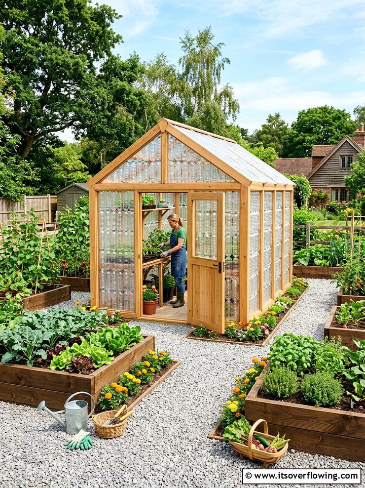 Plastic Bottle Greenhouse - 25 upcycled garden ideas with modern style