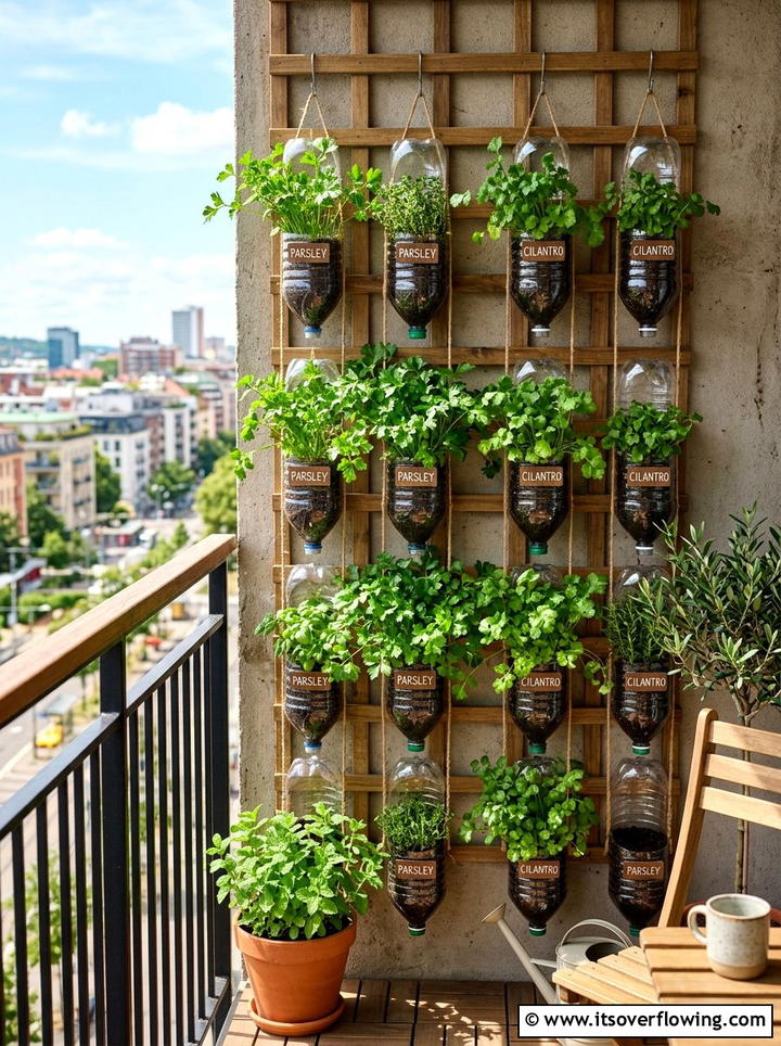 Plastic Bottle Herb Garden - 25 reusing old things ideas for herb garden