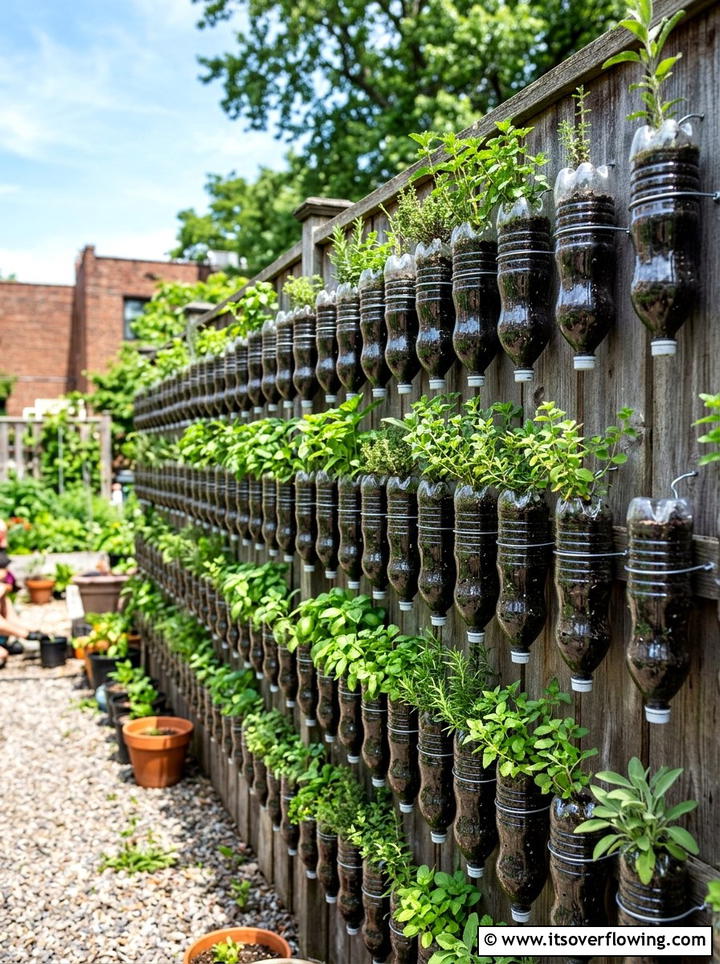 Plastic Bottle Planter - 25 recycled garden ideas with composting