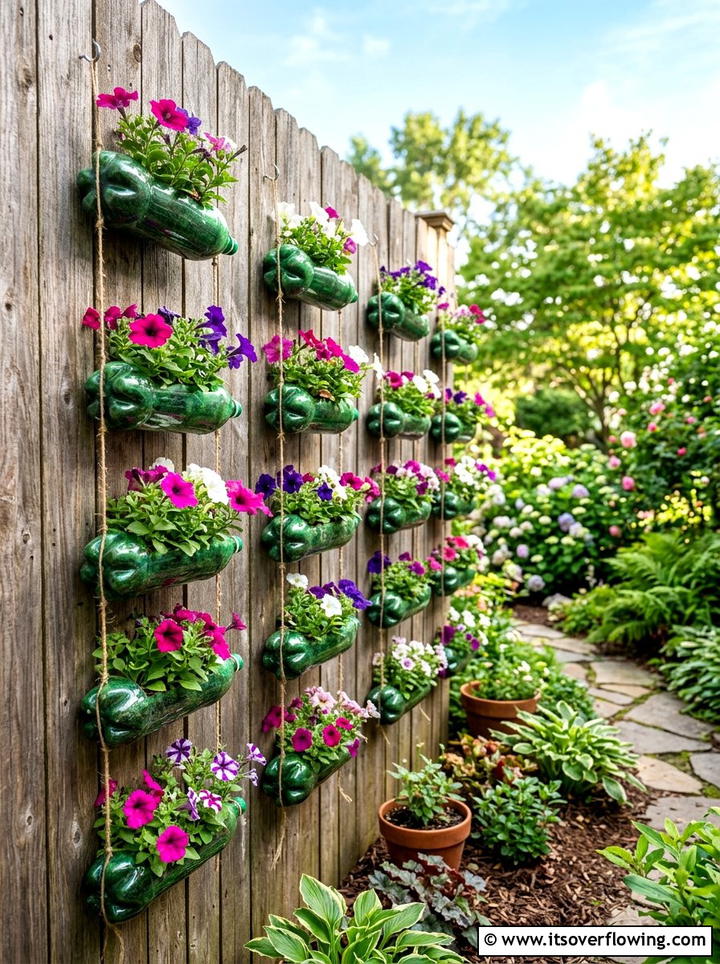 Plastic Bottle Planter - 25 cheap garden ideas with container gardening