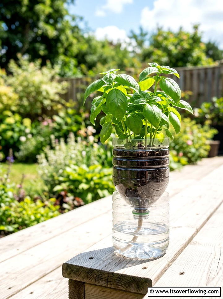 Plastic Bottle Self Watering Planter - 25 recycled garden ideas with self watering planters