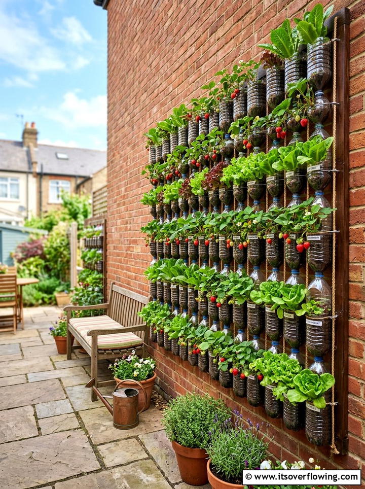 Plastic Bottle Vertical Garden - 25 recycled garden ideas diy