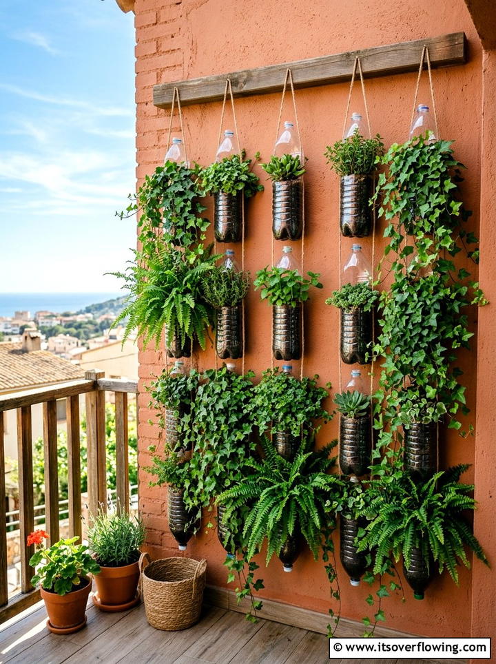 Plastic Bottle Vertical Garden - 25 recycled garden ideas with gutter garden