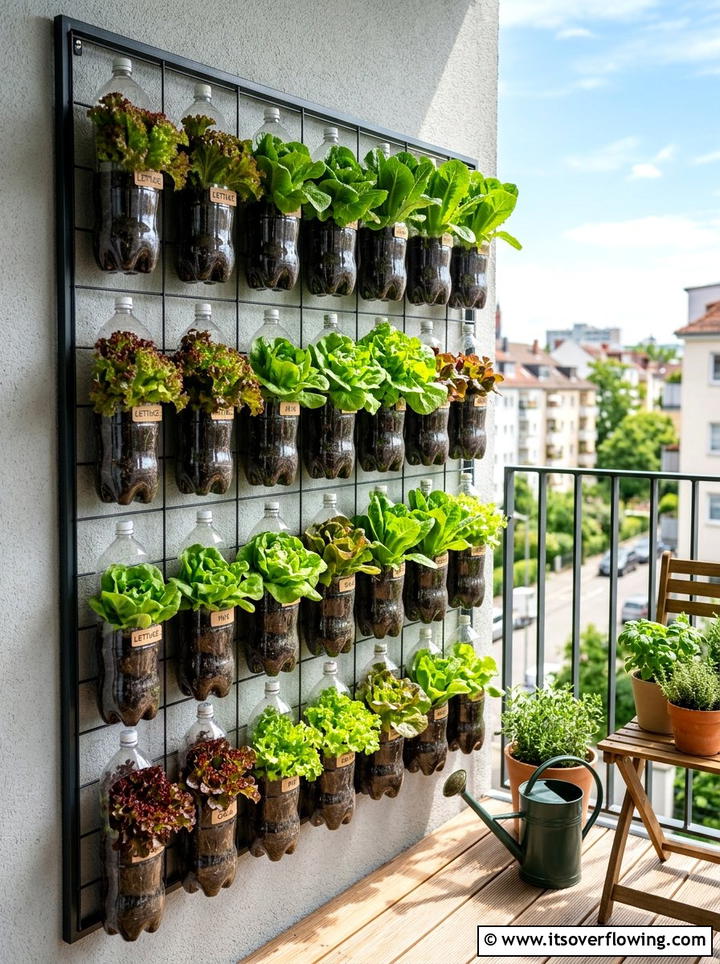 Plastic Bottle Vertical Garden - 25 recycled garden ideas with pallet wall garden