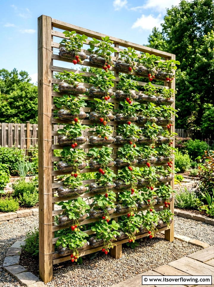 Plastic Bottle Vertical Wall - 25 recycled garden ideas for front yard decor
