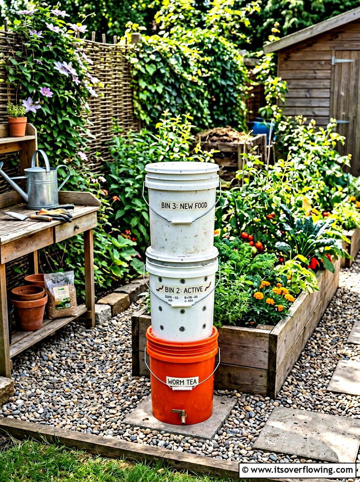Plastic Bucket Worm Composter - 25 recycled garden ideas with worm bins