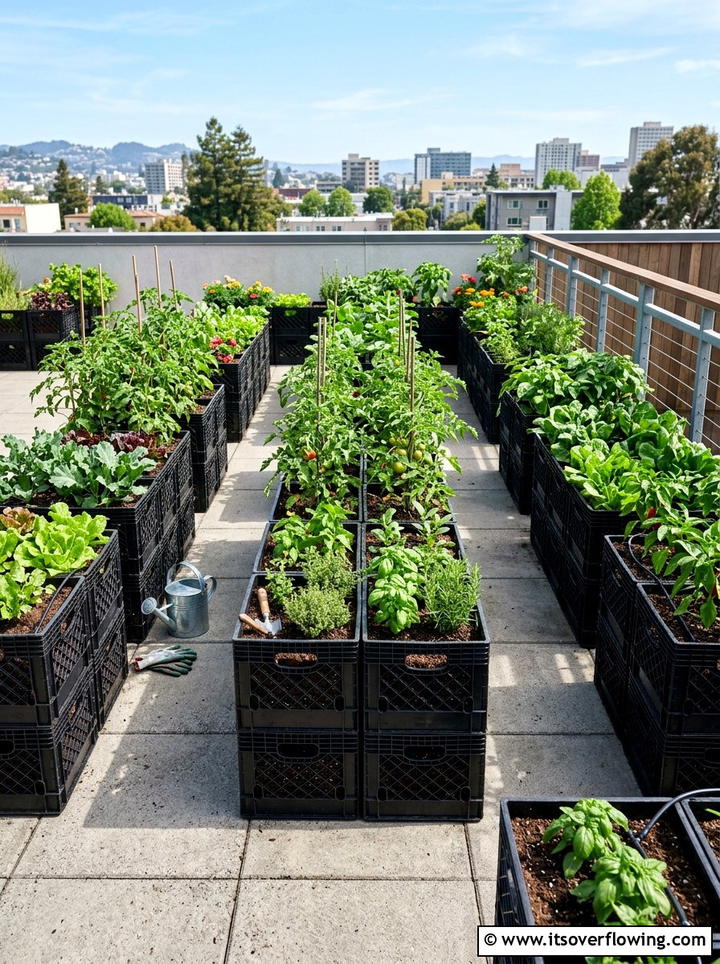 Plastic Milk Crate Garden Layout - 25 recycled garden ideas with gutter garden