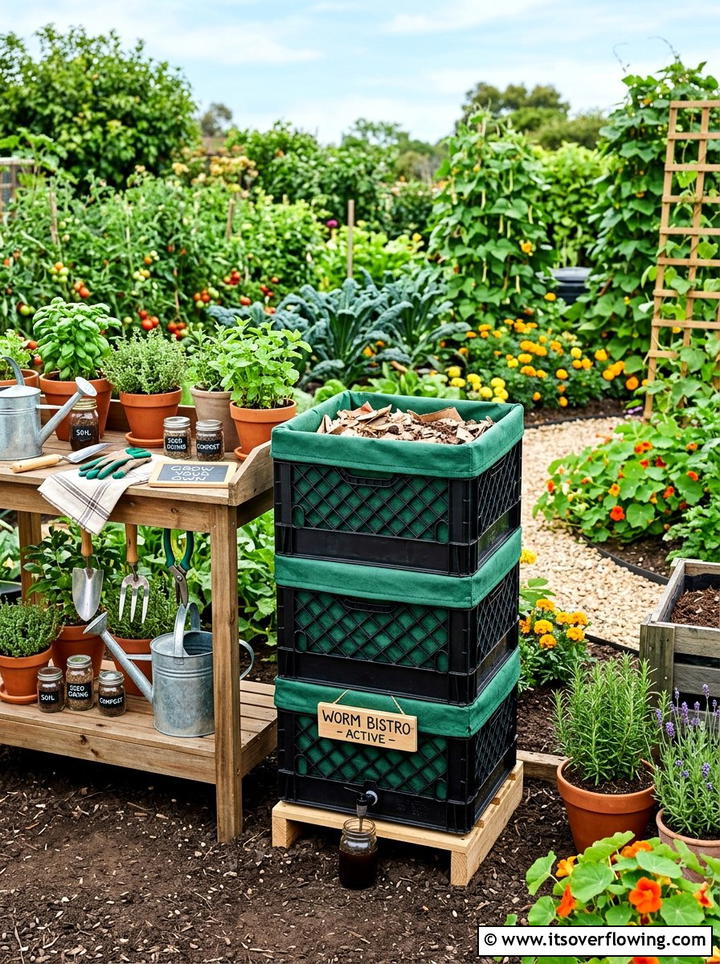 Plastic Milk Crate Worm Farm - 25 recycled garden ideas with worm bins
