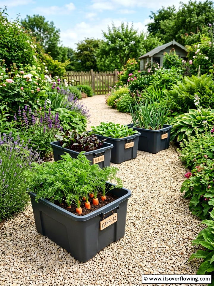 Plastic Storage Bin Container Garden - 25 recycled garden ideas with self watering planters