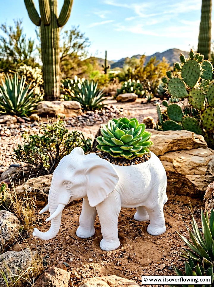 Plastic animal planter - 25 recycled garden ideas with old toys