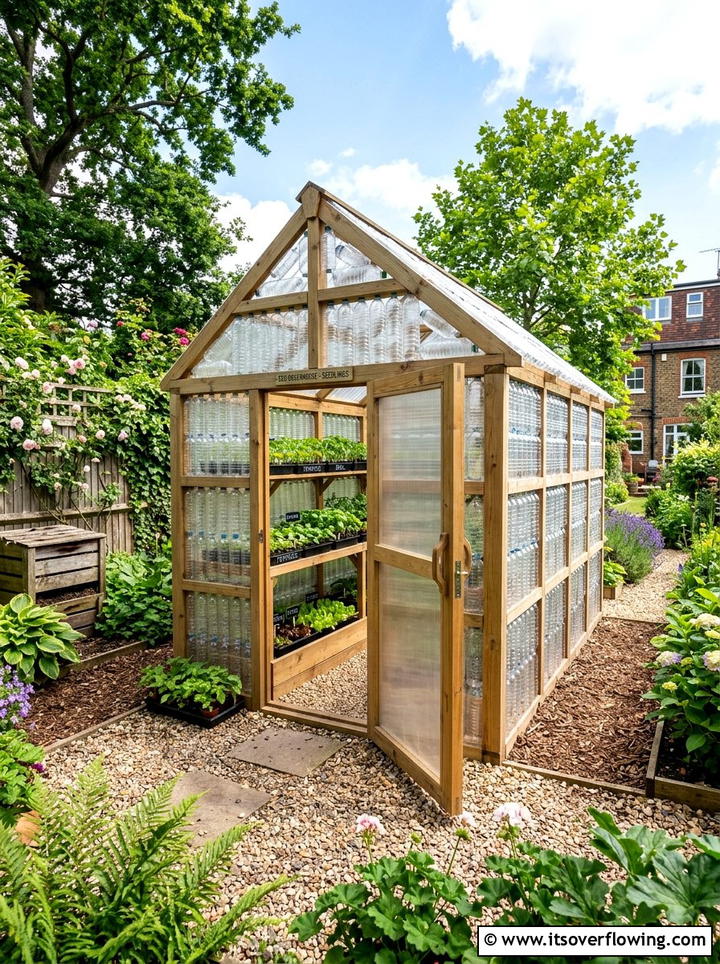 Plastic bottle greenhouse - 25 recycled garden ideas with recycled plastic projects