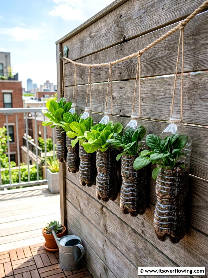 Plastic bottle planter - 25 reusing old things ideas for vertical garden
