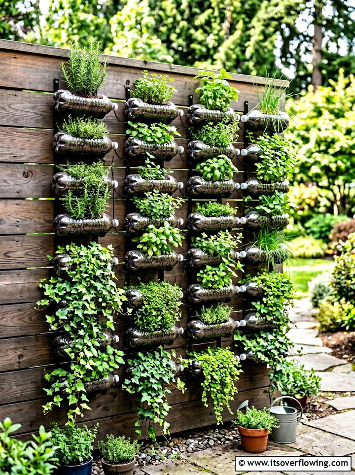 Plastic bottle vertical garden - 25 recycled garden ideas with recycled plastic projects