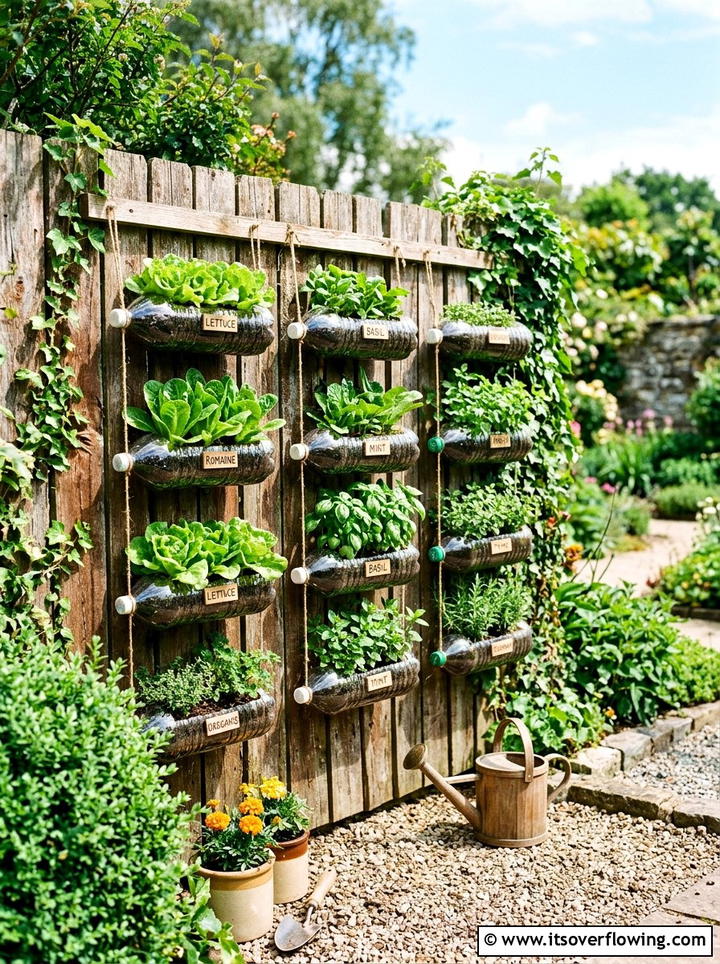Plastic bottle vertical garden - 25 recycled garden ideas with vertical bottle wall