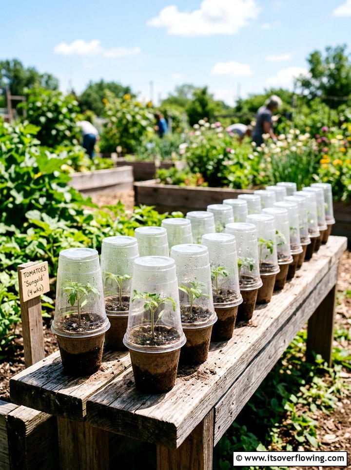 Plastic cup greenhouse - 25 recycled garden ideas for teachers