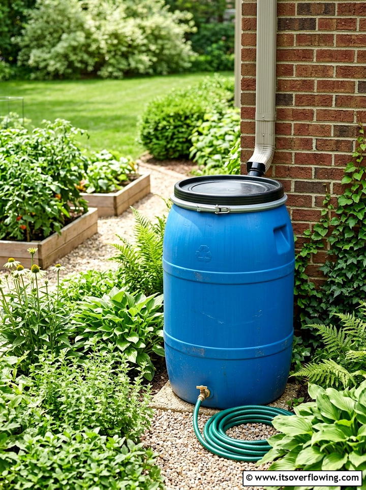 Plastic food grade barrel - 25 cheap garden ideas with rain barrels