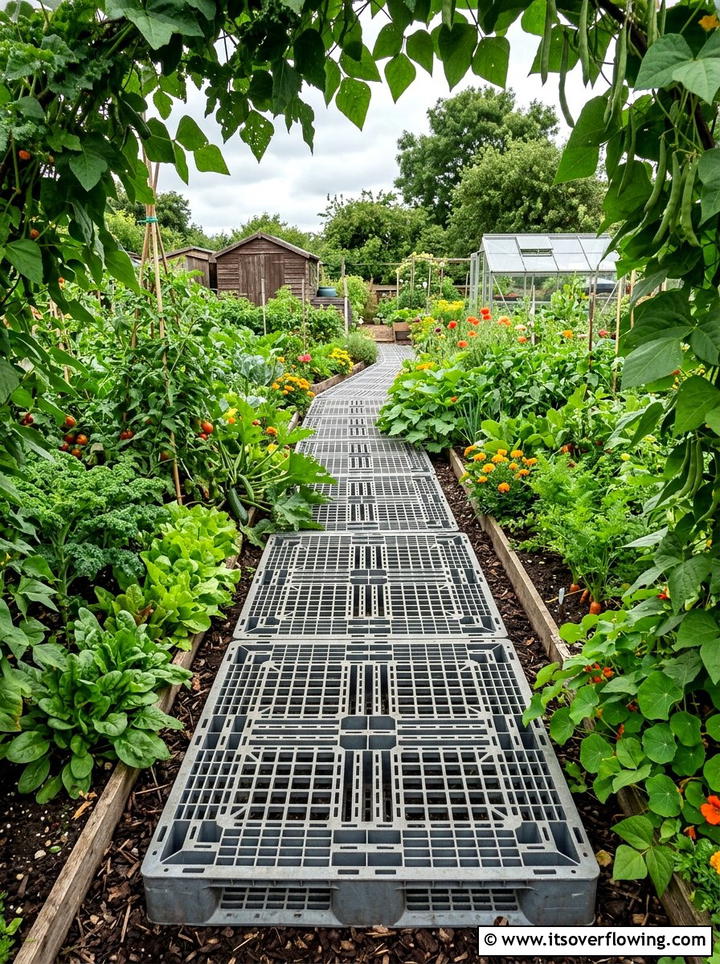 Plastic pallet garden walkway - 25 recycled garden ideas with recycled plastic projects