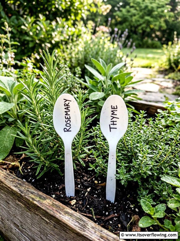 Plastic spoon garden markers - 25 recycled garden ideas with recycled plastic projects