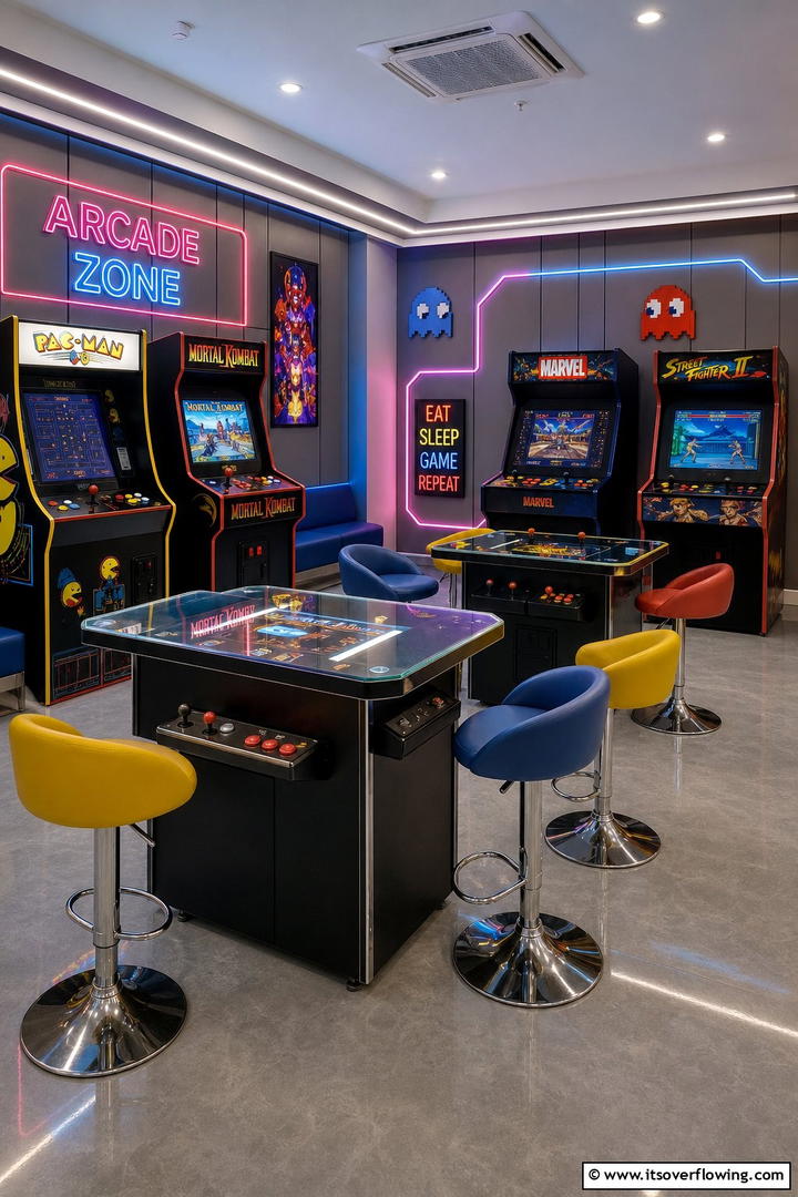Playful Arcade Corner - 30 Teen Hangout Room Ideas for Modern & Functional Spaces