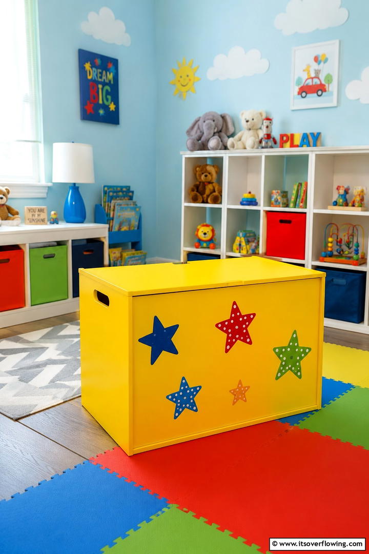 Playful Painted Toy Box Innovation - 30 Painted Furniture Ideas to Revamp Your Home Décor
