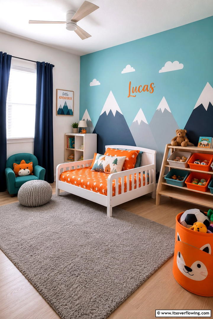 Playful Teal and Orange Kids Room - 30 Teal & Orange Room Color Schemes for Vibrant Home Decor