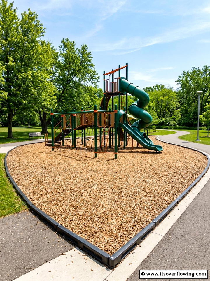 Playground Wood Fiber Surface - 25 cheap garden ideas with mulch