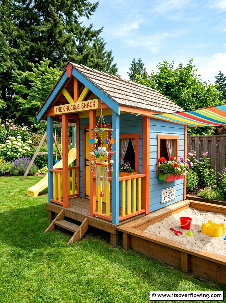 Playhouse Wind Chime - 25 backyard decorating ideas with wind chimes