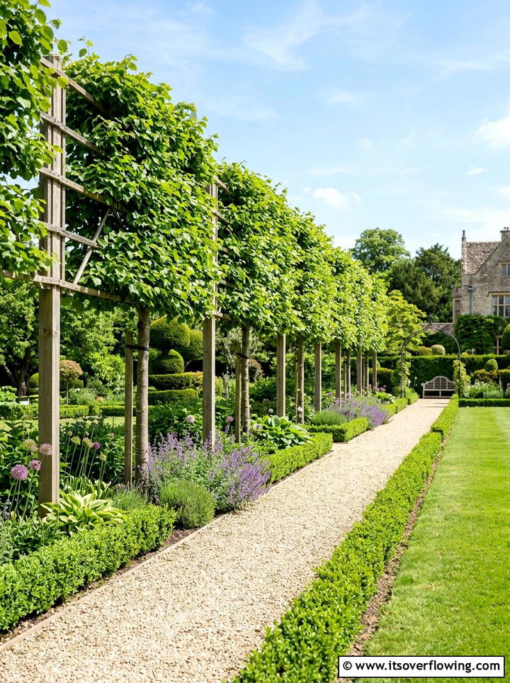 Pleached tree screen - 25 garden ideas for windy areas