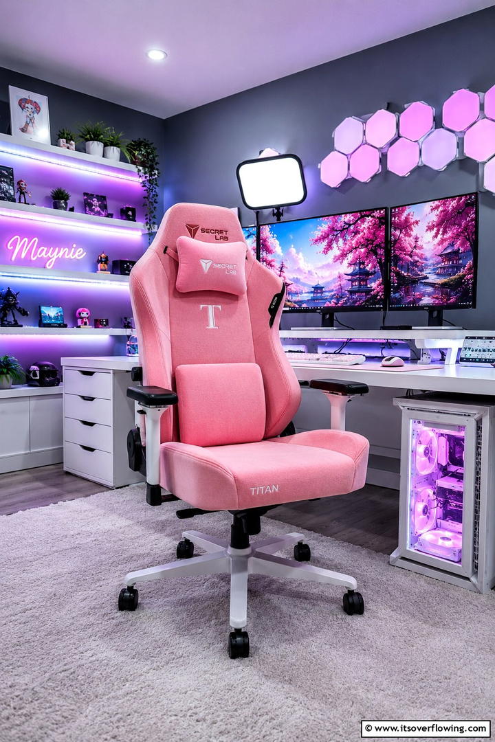 Plush Pink Gaming Chair Experience - 30 Pink Gaming Setup Ideas for a Vibrant Play Space