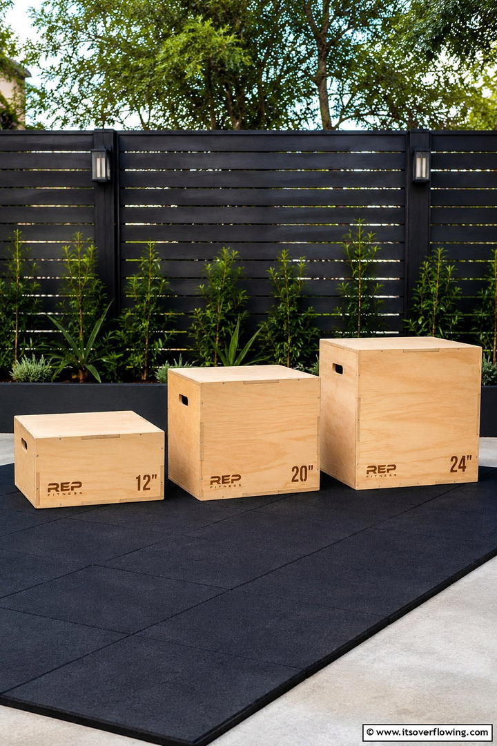 Plyometric Jump Box Station - 30 Outdoor Gym Ideas to Create a Fresh Air Fitness Zone