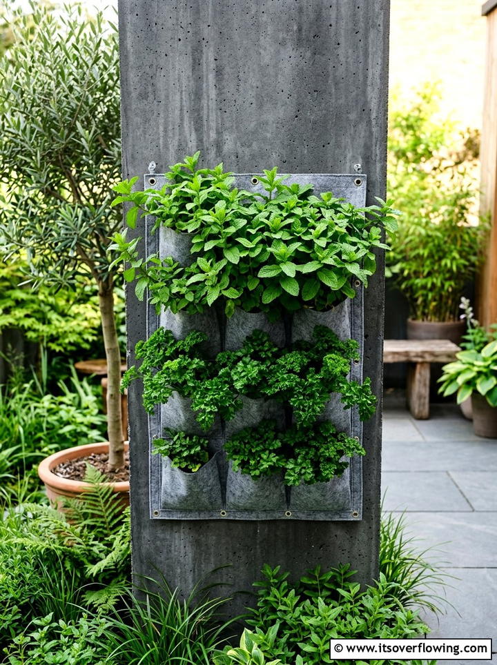 Pocket Wall Planter - 25 small garden ideas with herbs