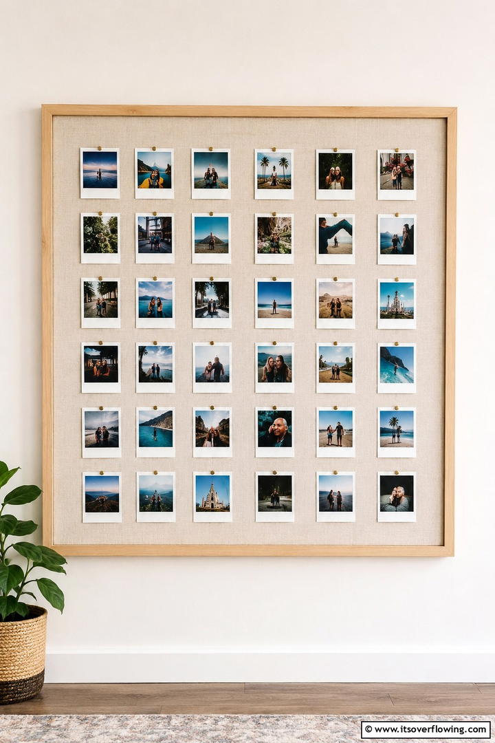 Polaroid Gallery Board - 30 Photo Display Ideas to Showcase Your Favorite Memories