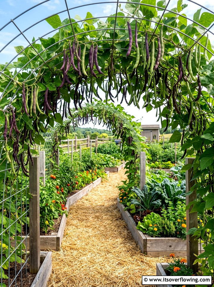 Pole Bean Trellis - 25 creative garden ideas with trellis tunnel