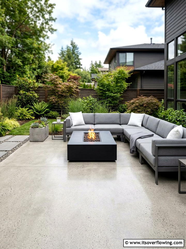 Polished Concrete Patio - 25 backyard ideas with no grass