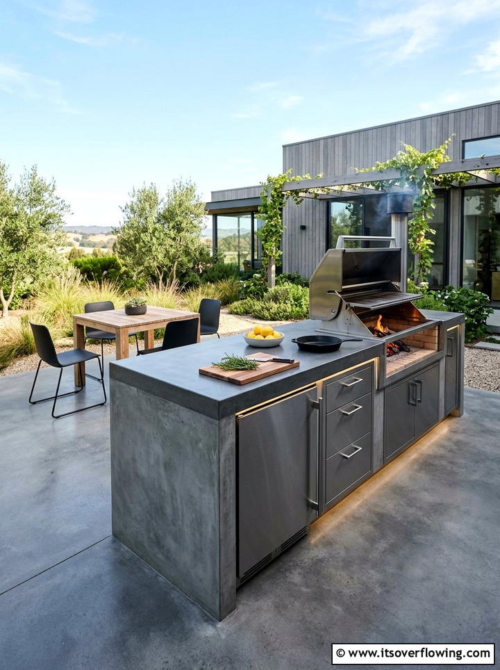 Polished concrete outdoor kitchen - 25 garden design ideas for outdoor kitchens
