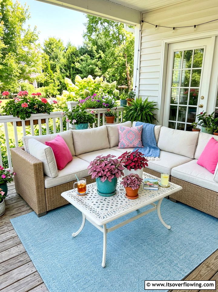 Polka dot plant pots - 25 front porch ideas with cat safe plants