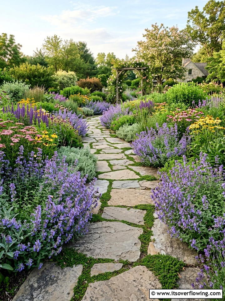 Pollinator garden pathway - 25 small garden ideas with pollinator plants