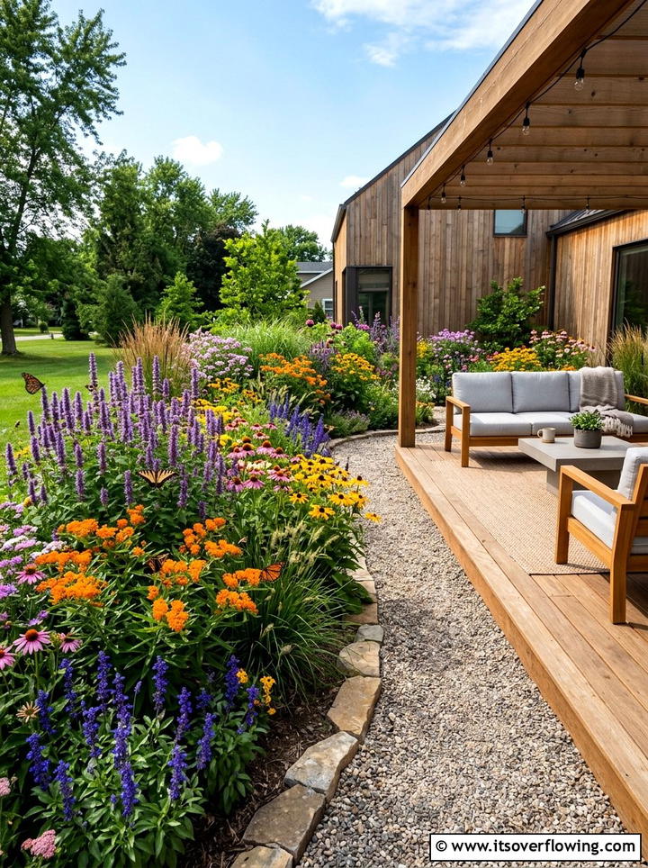 Pollinator garden with local perennials - 25 backyard ideas with native plants