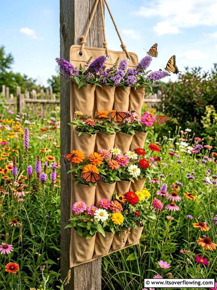 Pollinator pocket garden - 25 upcycled garden ideas with shoe organizers