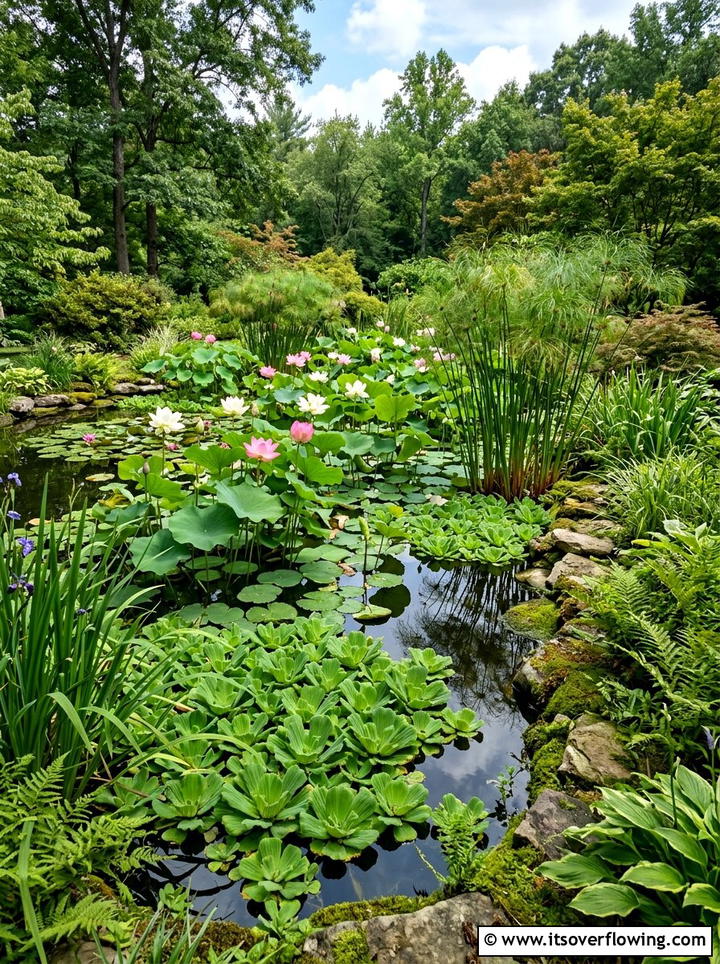 Pond With Aquatic Plants - 25 garden ideas with pond