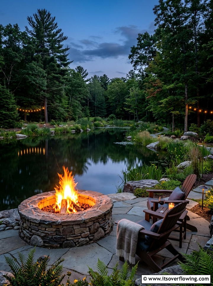 Pond With Fire Pit - 25 garden ideas with pond