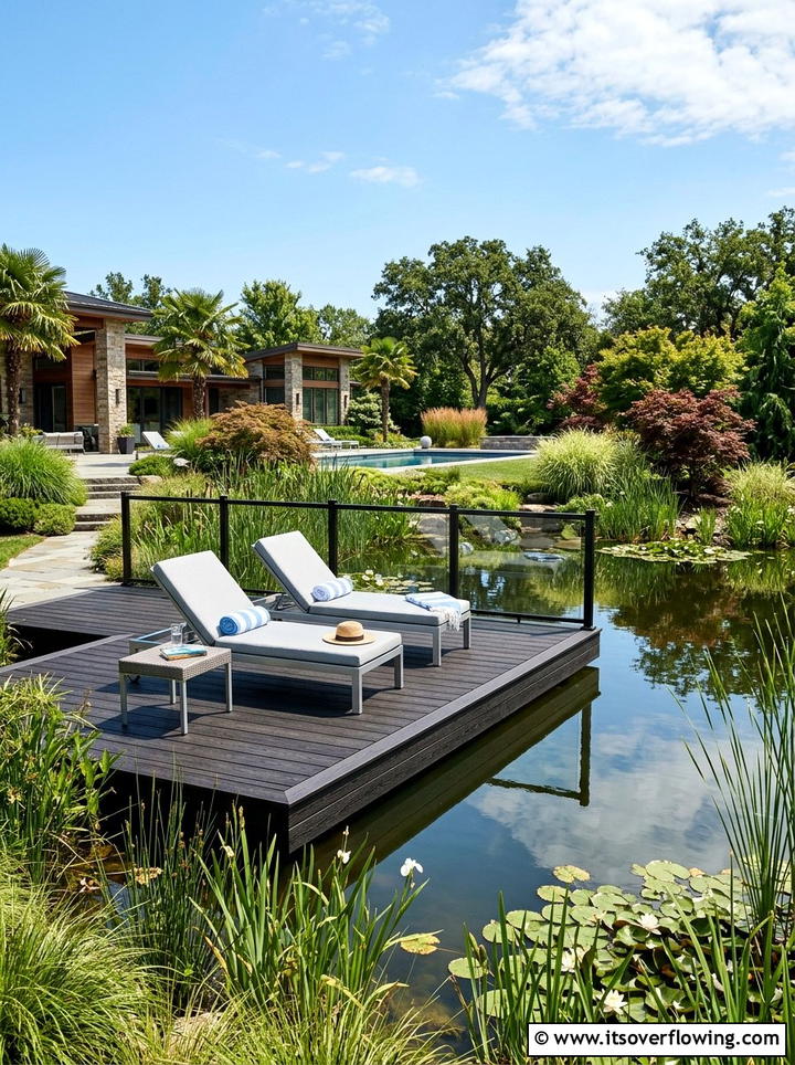 Pond With Floating Deck - 25 garden ideas with pond