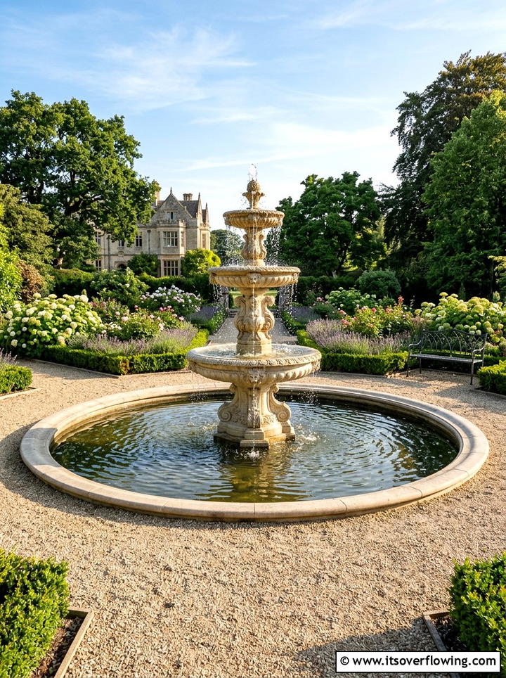 Pond With Fountain - 25 garden ideas with pond