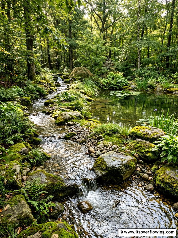 Pond With Stream - 25 garden ideas with pond