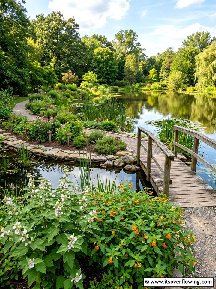 Pond side medicinal garden - 25 creative garden ideas with medicinal herbs