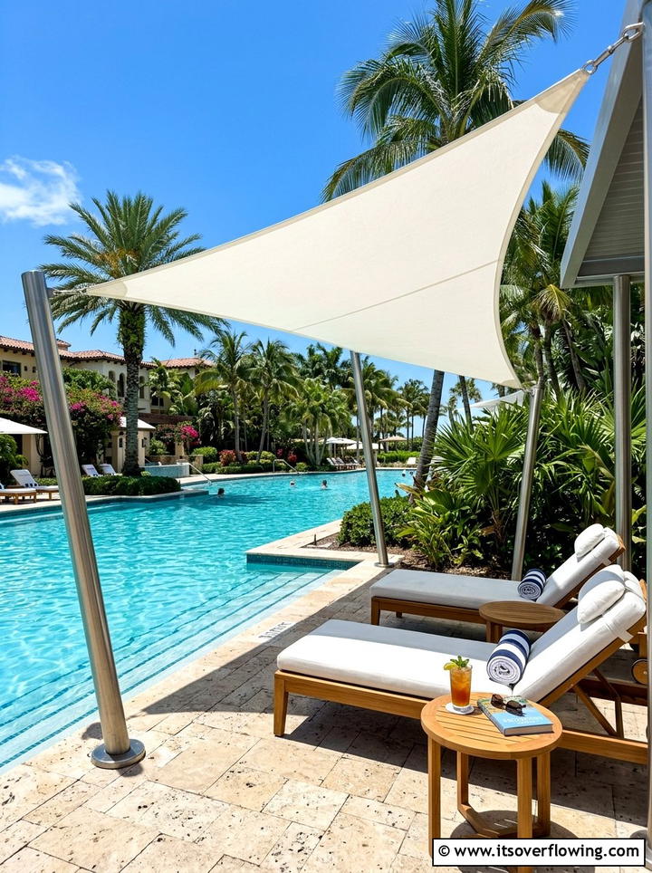 Pool Deck Sun Shade - 25 backyard ideas with shade sail
