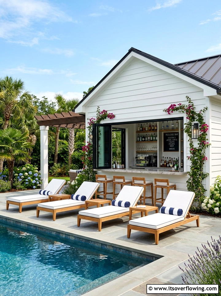 Pool house bar - 25 backyard ideas with bar area