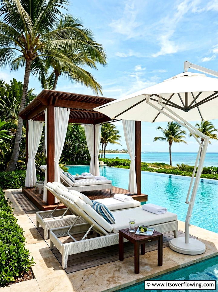 Poolside Cabana Lounge - 25 garden design ideas with seating zones